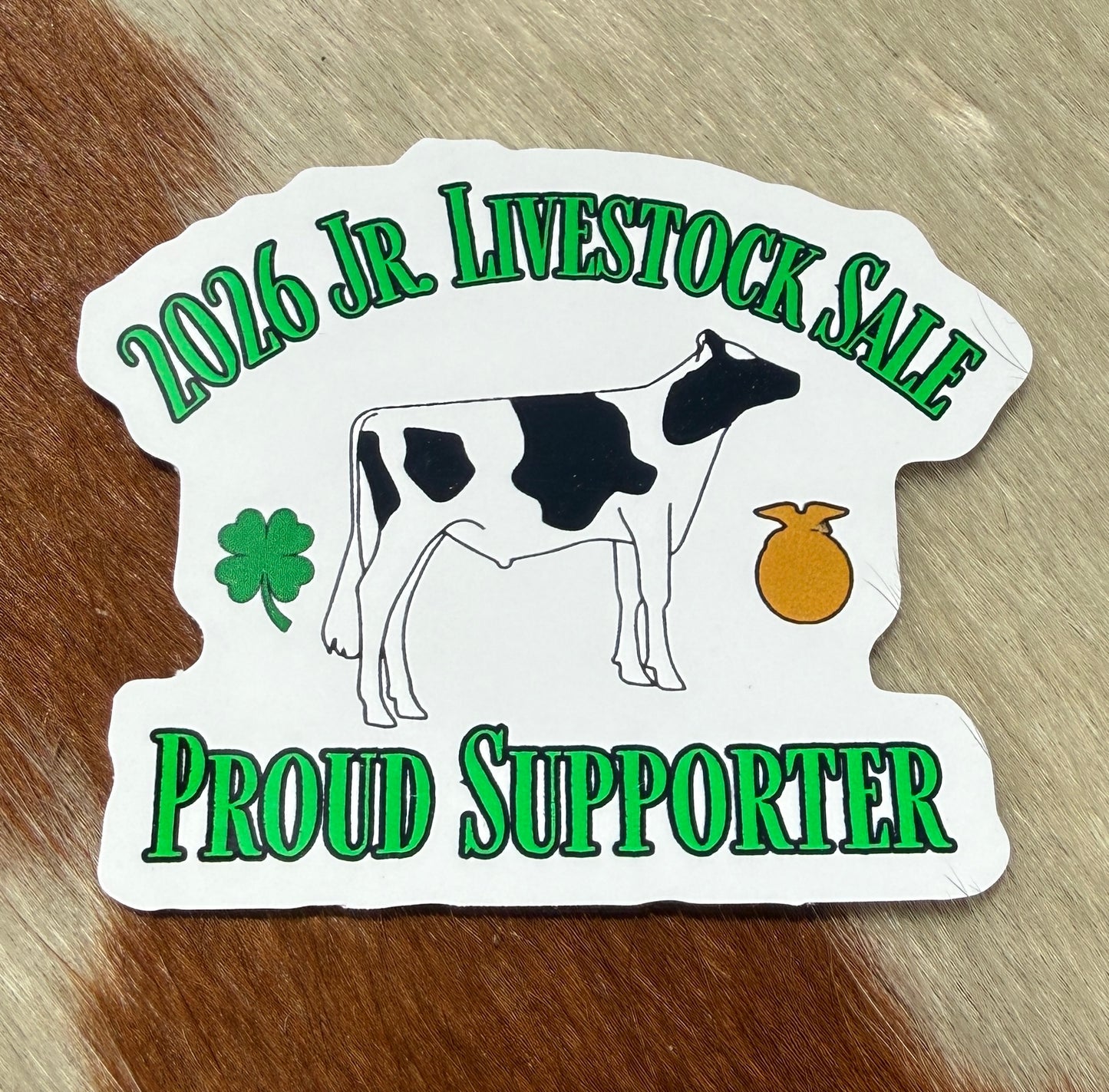 Jr. Livestock Sale Supporter Sticker- Dairy Steer