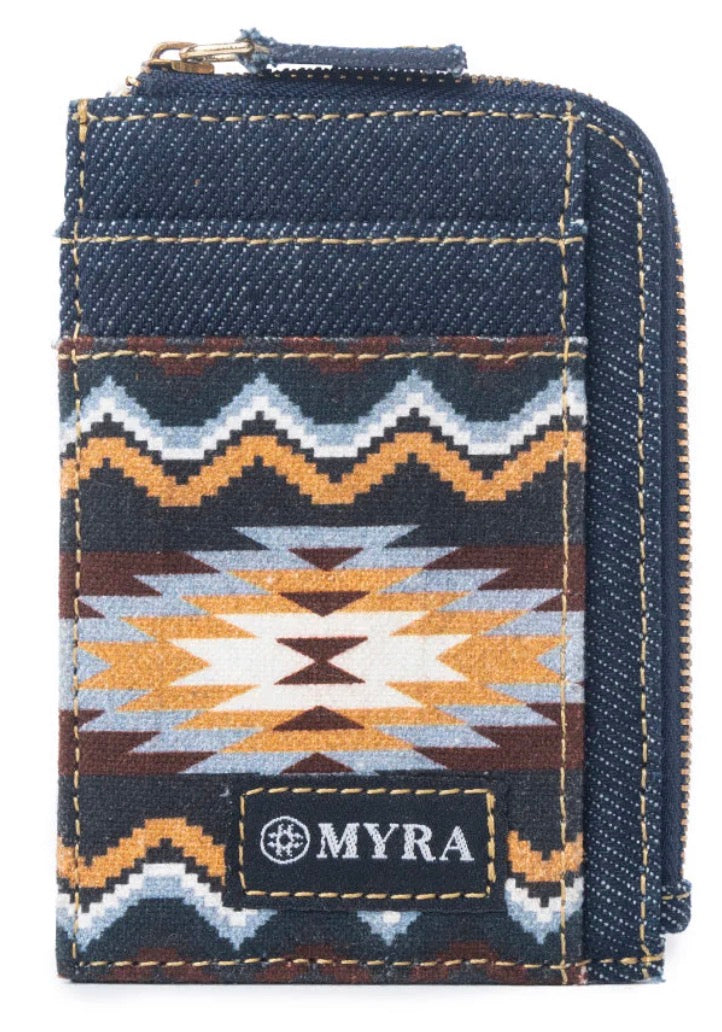 Nava Indigo Credit Card Holder In Vintage Denim