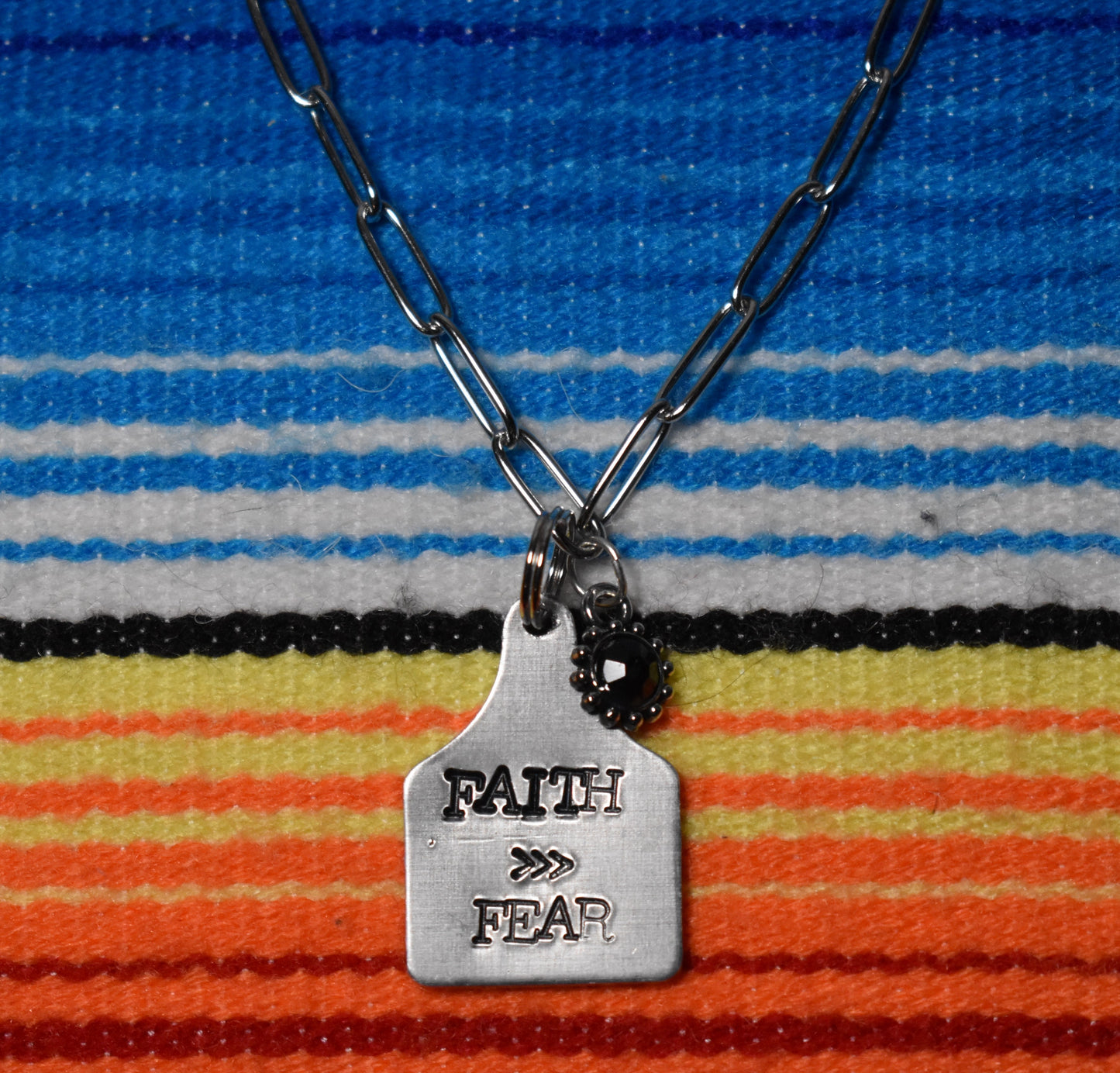 Faith Over Fear Cow Tag