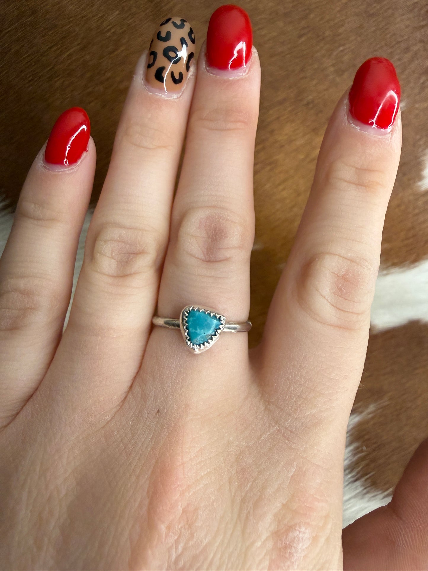 Genuine White Water Turquoise Ring