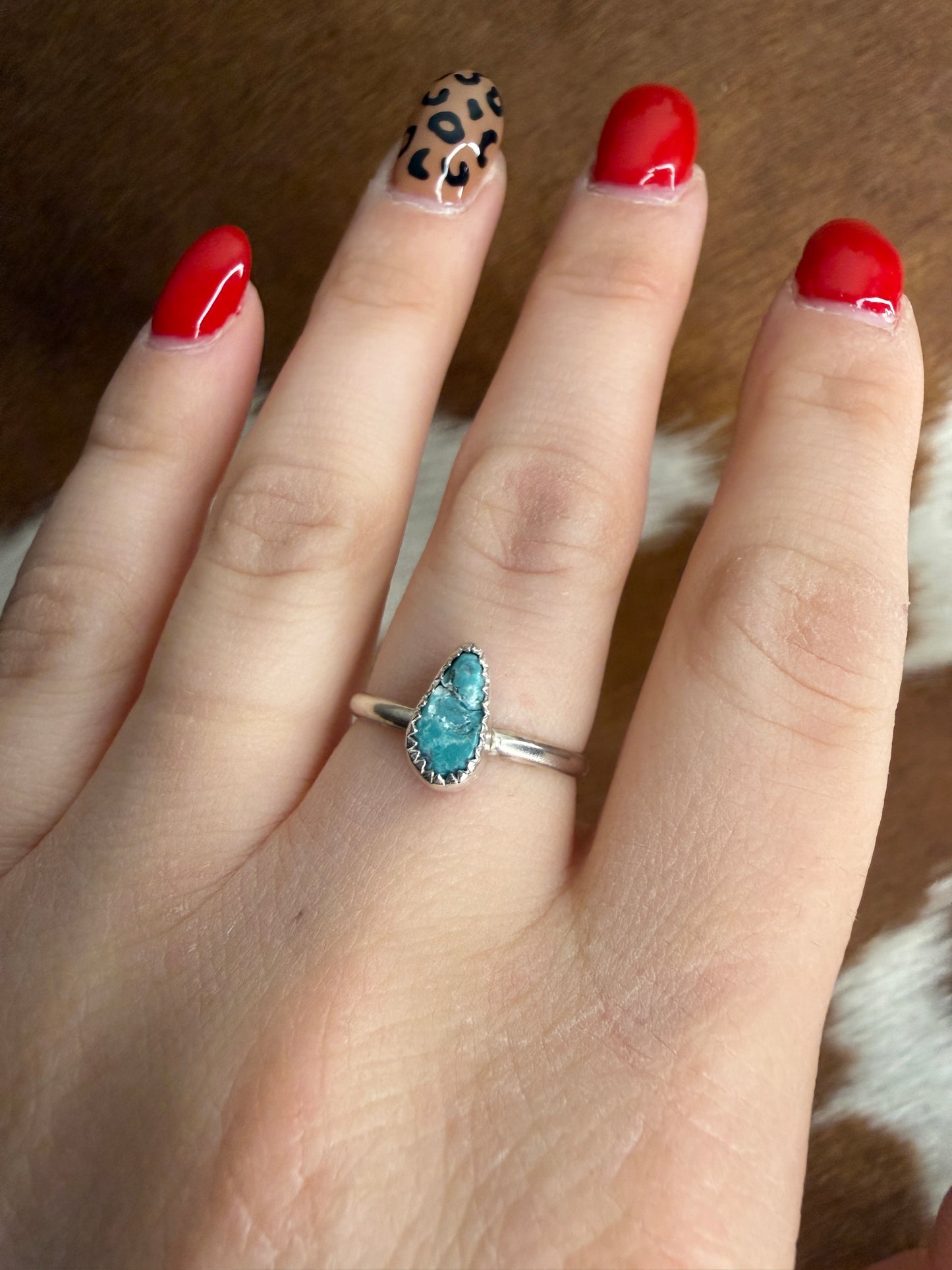 Genuine White Water Turquoise Ring
