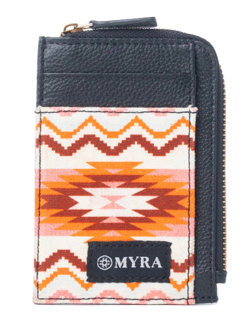Prism Dawn Leather Credit Card Holder In Mesa Rust