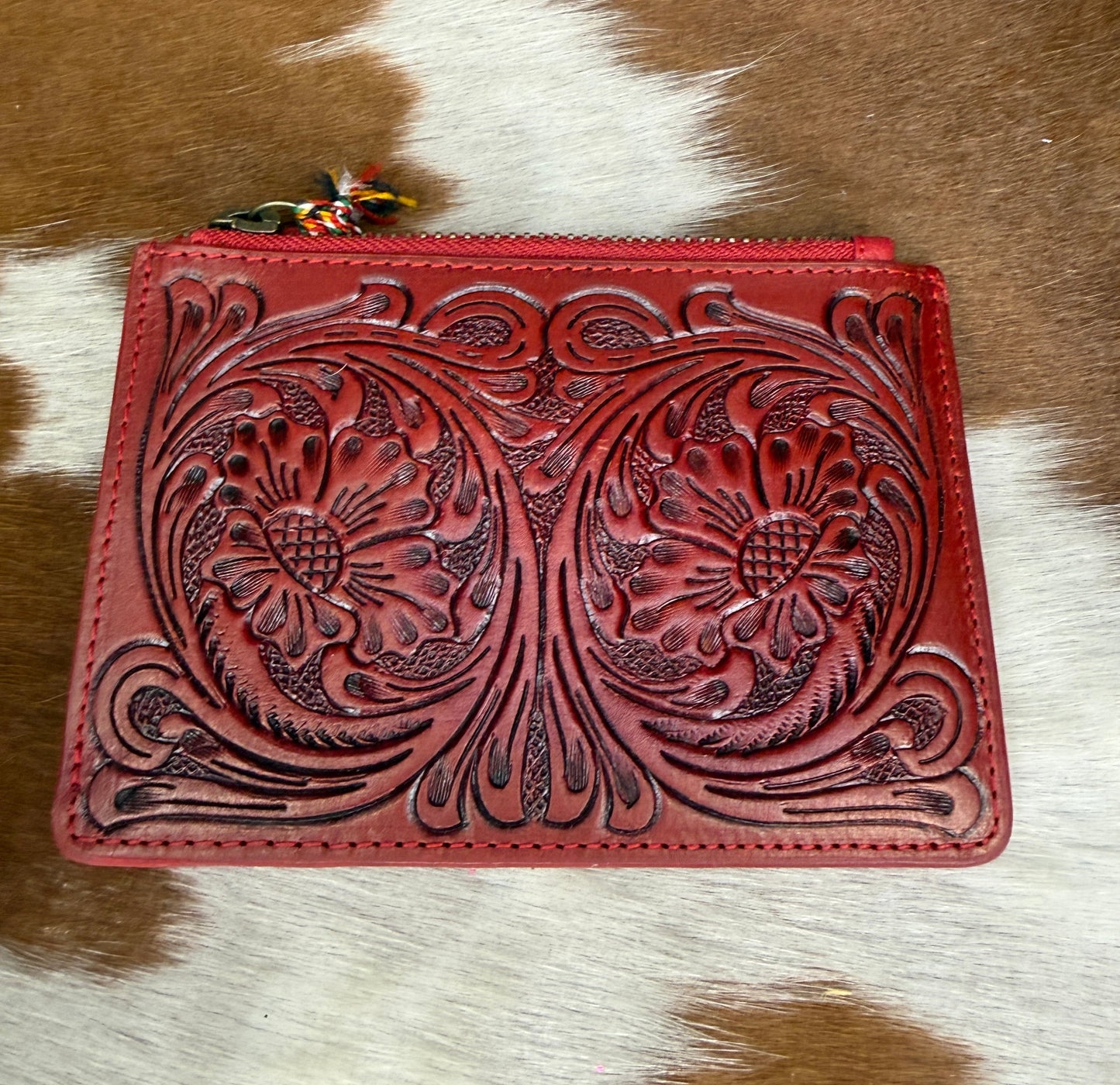 Bloom On The Range Credit Card Wallet In Scarlet