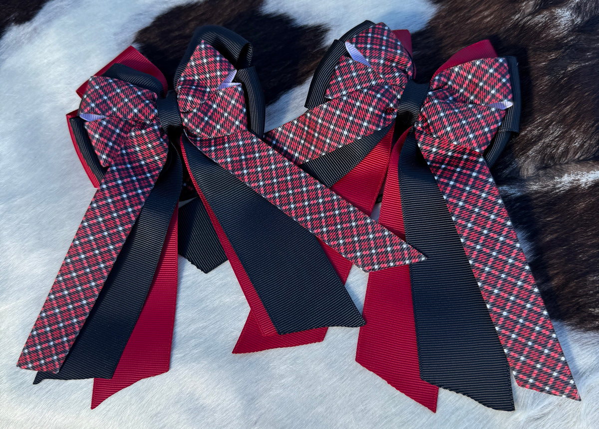 Red Gingham Riding Bows