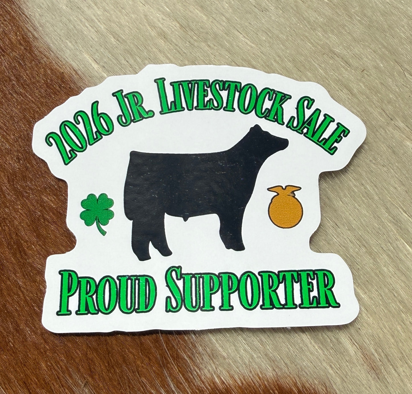 Jr. Livestock Sale Supporter Sticker- Steer