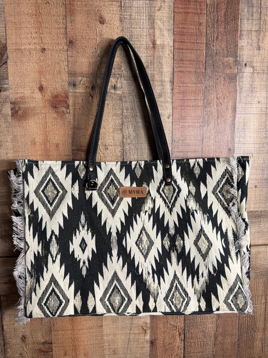 Tribal Spirit Adventure Weekender Bag In Black & White