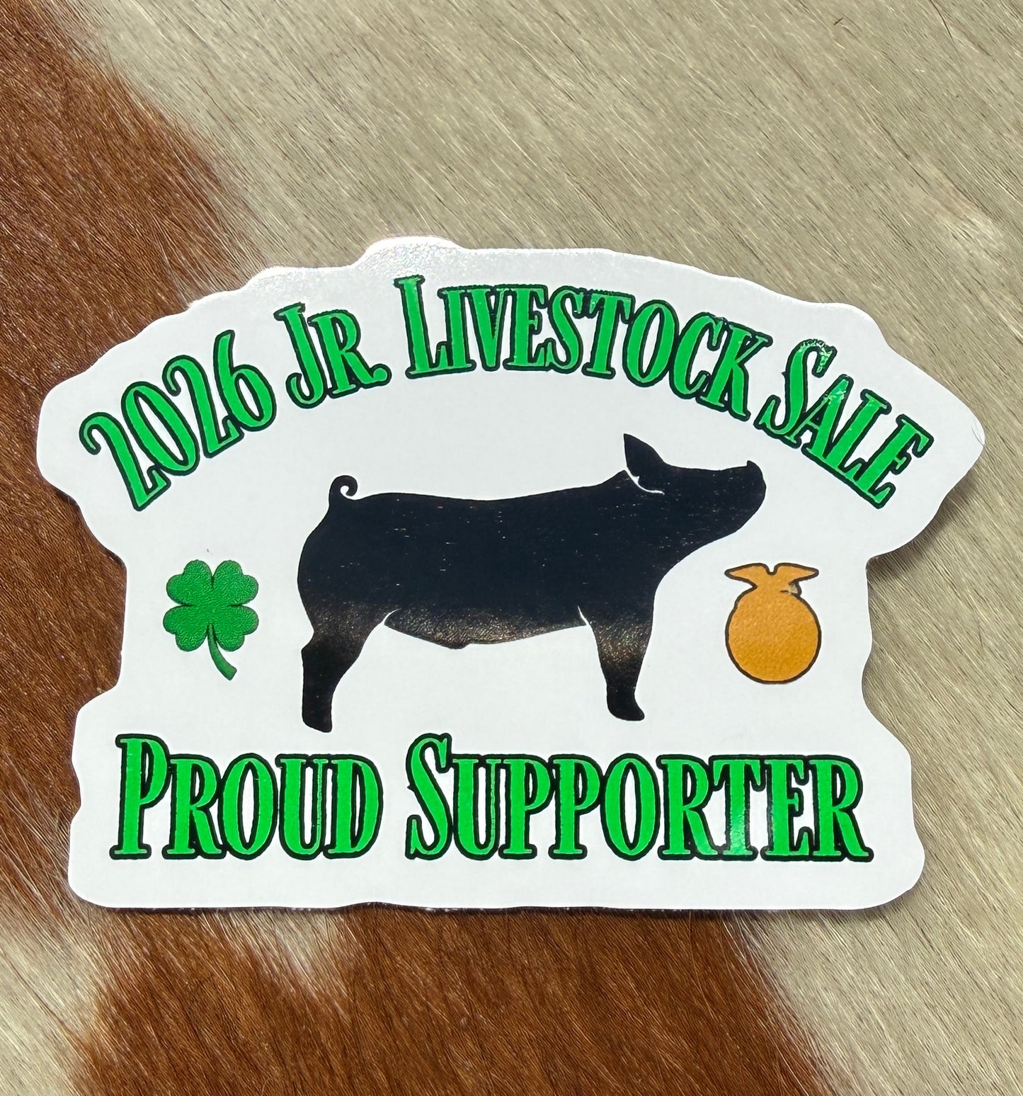 Jr. Livestock Sale Supporter Sticker- Pig