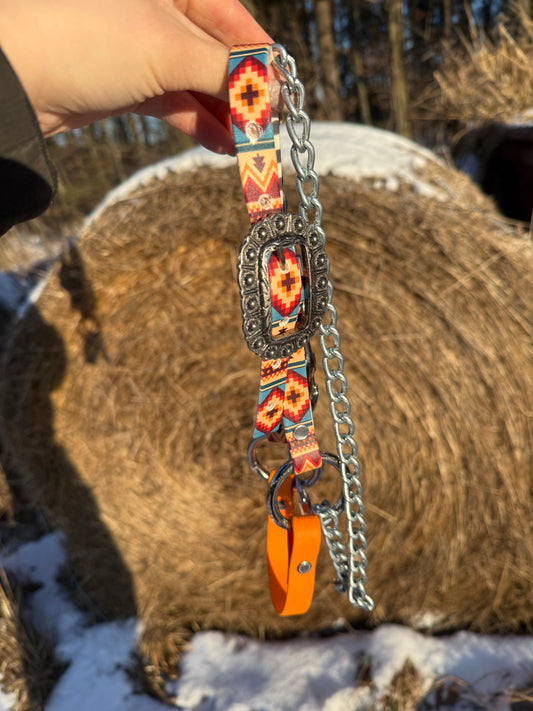 Orange Aztec Sheep/goat Halter