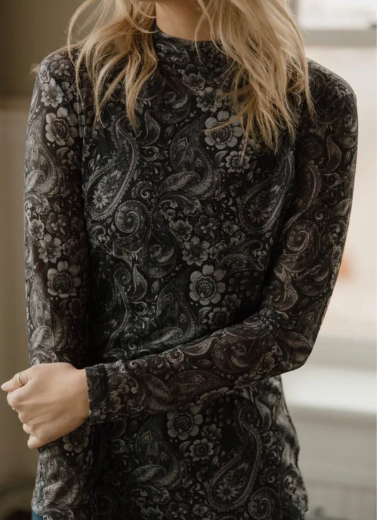 Wanted in Paisley Mesh Top