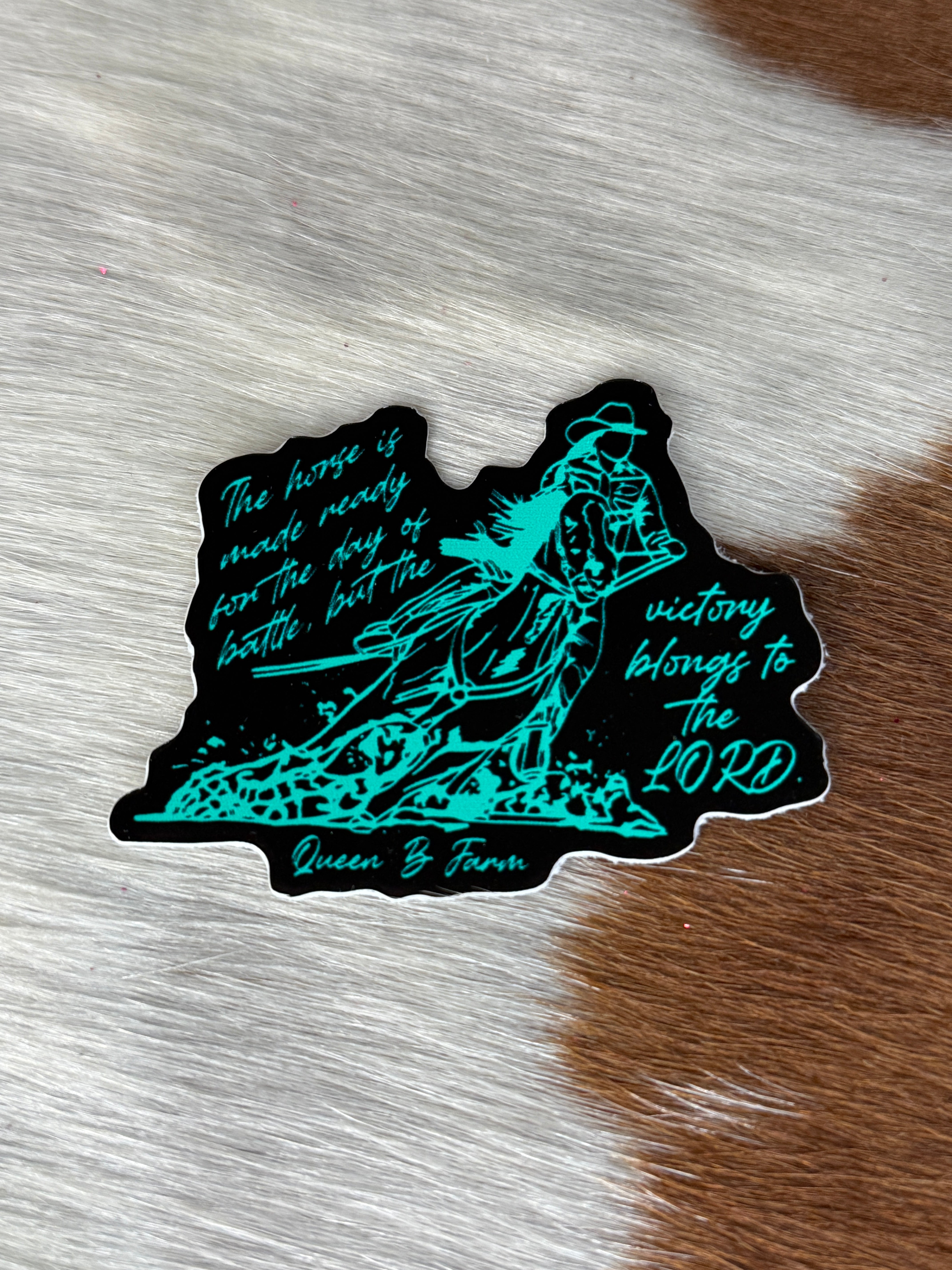Proverbs 21:31 Barrel Racer Sticker – Queen B Farm