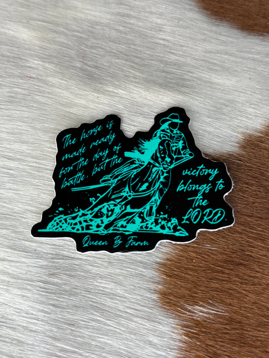 Proverbs 21:31 Barrel Racer Sticker