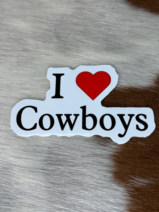 I Love cowboys Sticker